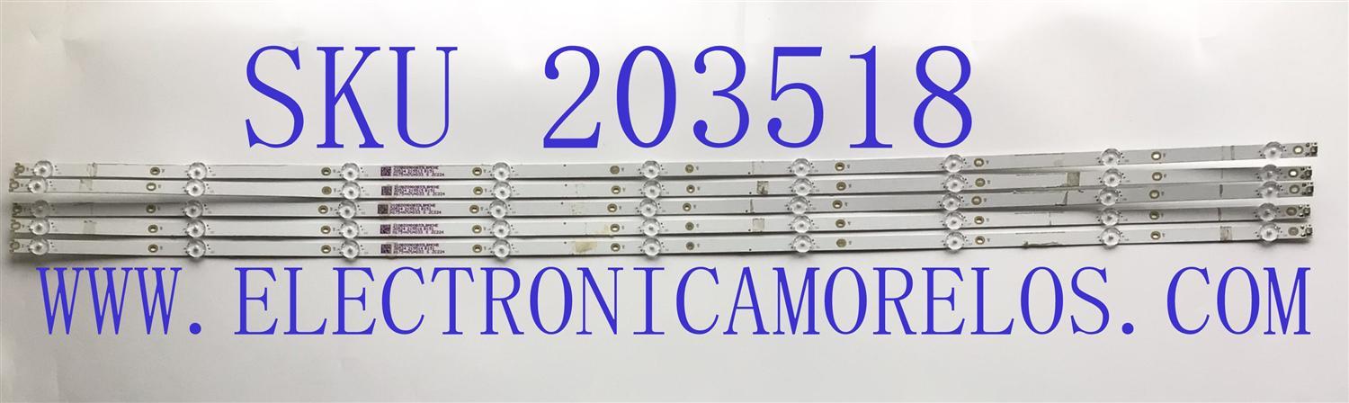 KIT DE LED'S PARA TV INSIGNIA (5 PIEZAS) / NUMERO DE PARTE LBM550M0901-TC-2 / LBM550M0901-TC-2(HF)(O) / 210BZ09D0B33LBMCHE / LBM550M0901-TV-2 (HF)(O) / PANEL TPT550U2-D126.L REV:S21B / MODELO NS-55F301NA22